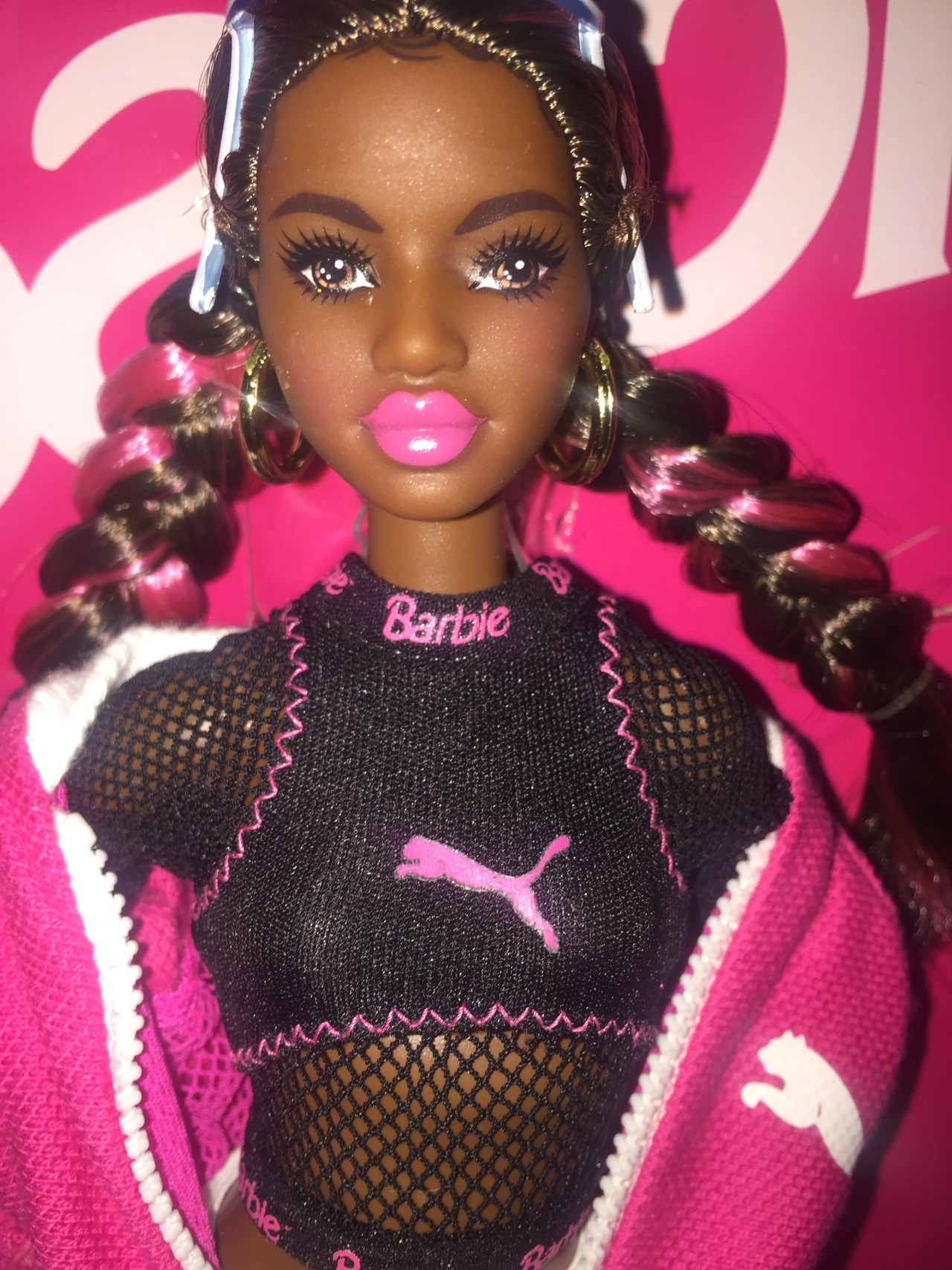 black puma barbie doll