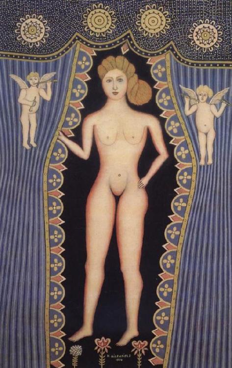 MorrisHirshfieldNude with Cupids, 1944 Oil on canvas 50 x 34...