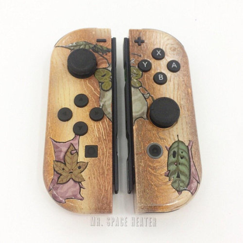 retrogamingblog:Custom Korok Switch Joy-Cons made by TheArtBubo