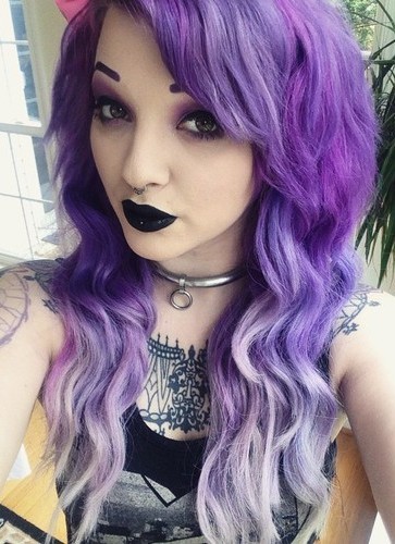 Black To Purple Ombre Hair Tumblr