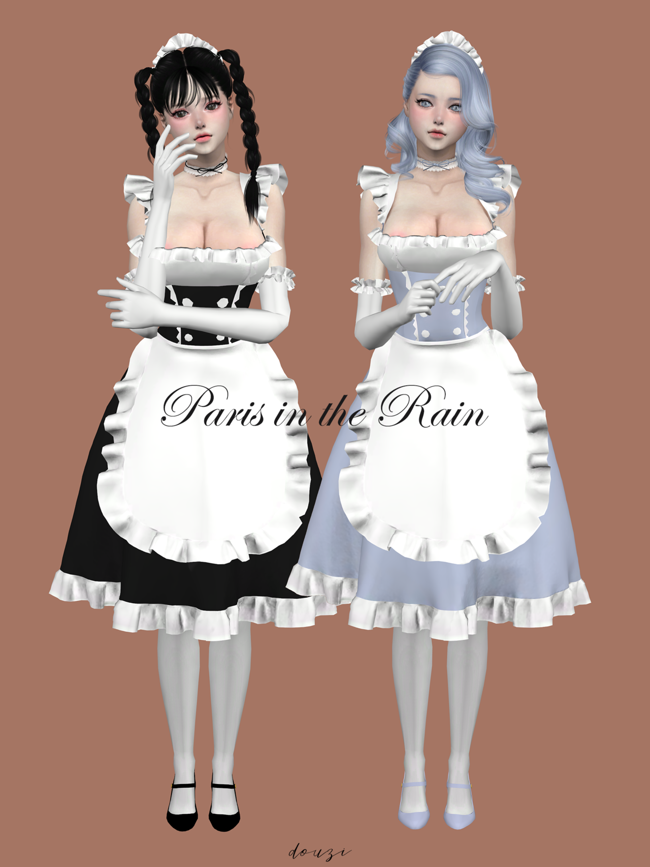 Female Butler Maid Costume Set The Sims 4 Sims4 Clove Share Asia