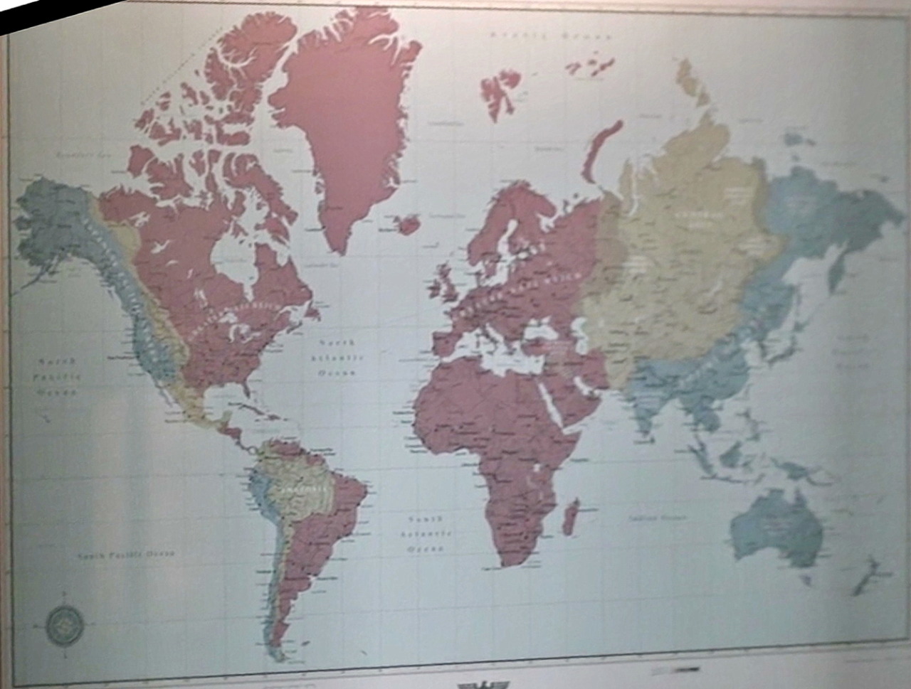 Obsessive Stuff World Map In 3 Colours