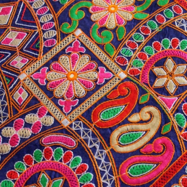Embroidered Fabric Ribbons & Trims — Heavily embroidered Indian Fabric ...