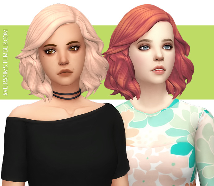 Aveira's Sims 4, Kiara's Medium Soft Wavy Hair - Recolor 