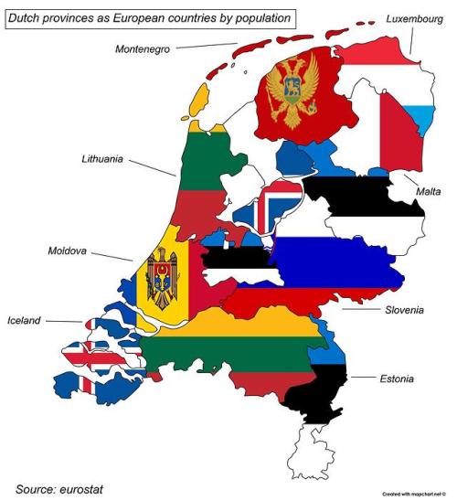 mapsontheweb:Dutch provinces as European countries by...