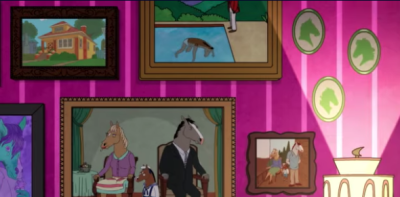 pool with two figures bojack