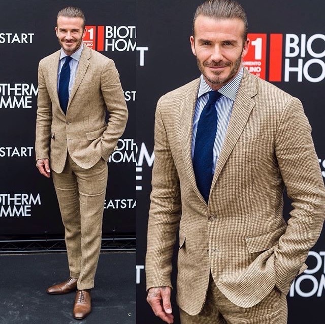 Male Celebrity Style — David Beckham Suits Up In Brown And Were All For