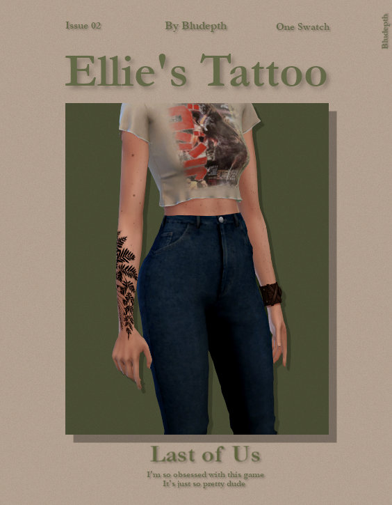 Bludepth Ellies Tattoo From The Last Of Us For Mmfinds