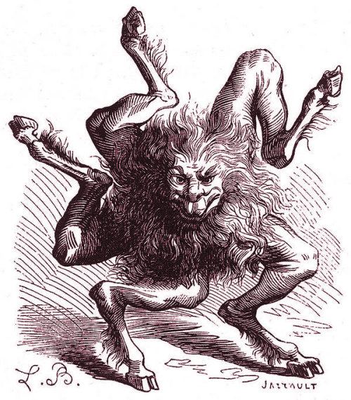 ultratangerine:
“ Buer by Louis Breton, an illustration from “Dictionnaire Infernal”
Buer is a spirit first appeared in the 1563 grimoire “Pseudomonarchina Daemonum”. Described as a great president of Hell, he commands fifty infernal legions. Buer...