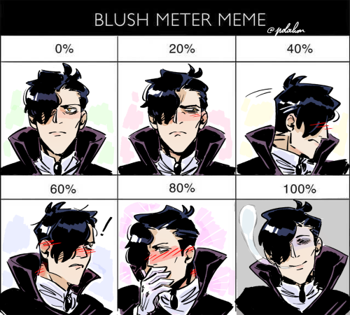 i always wanted to do the blush meter meme and hubert won the twitter