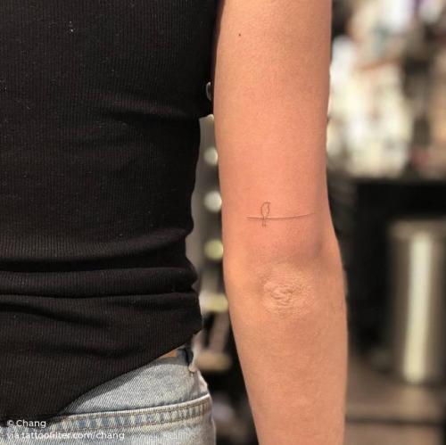 By Chang, done at West 4 Tattoo, Manhattan.... small;birds on a wire;chang;line art;animal;tricep;tiny;bird;ifttt;little;minimalist;fine line