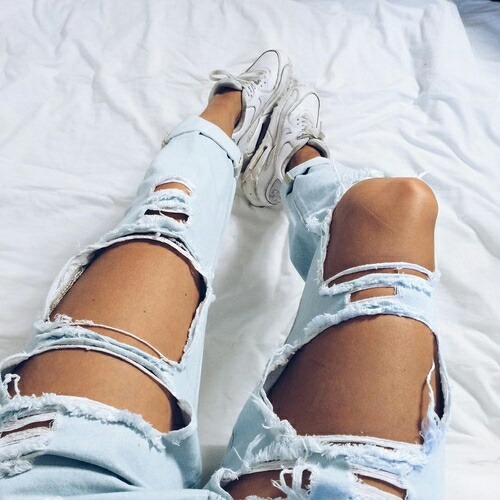 fashion rippedjeans glam expensive luxury girl