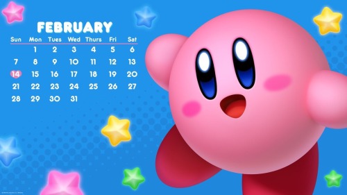 akamxru:angel-baez:As decreed by Nintendo, February now has 31 days.Kirby chooses the days in...