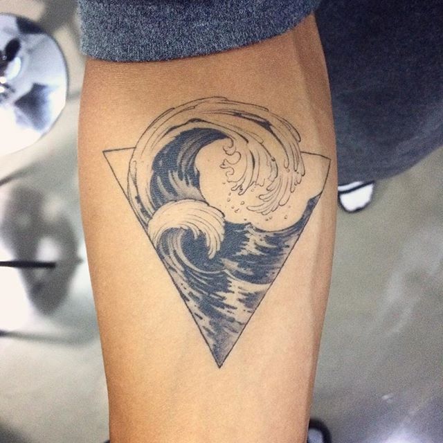 Wave Tattoo In A Triangle... - Tattoo Ideas