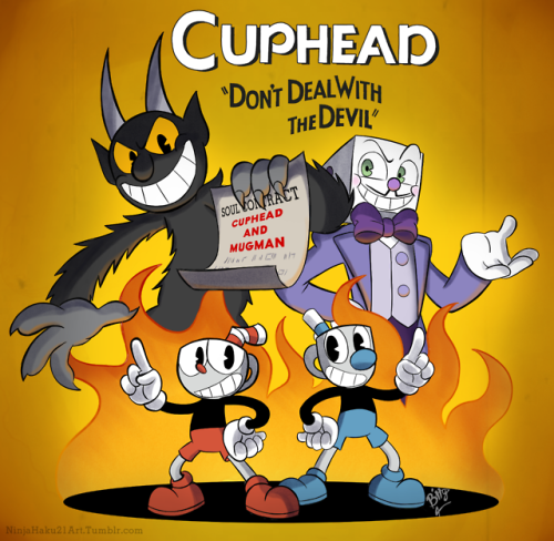 ninjahaku21art:Finished this for Cuphead’s 1 year anniversary!...