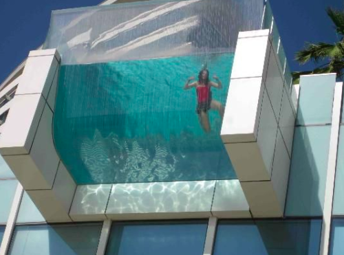 pool on top of building