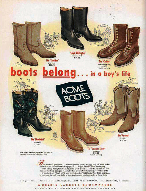 My favorite vintage ads — acme boots 1963 on Flickr.