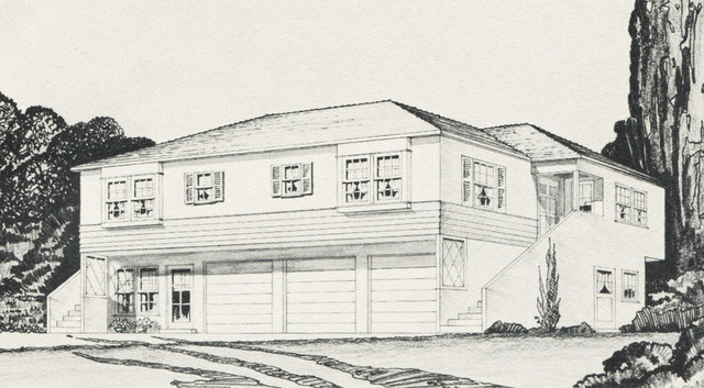 United States, c. 1950: Garage House D-149 A... - Vintage Home Plans