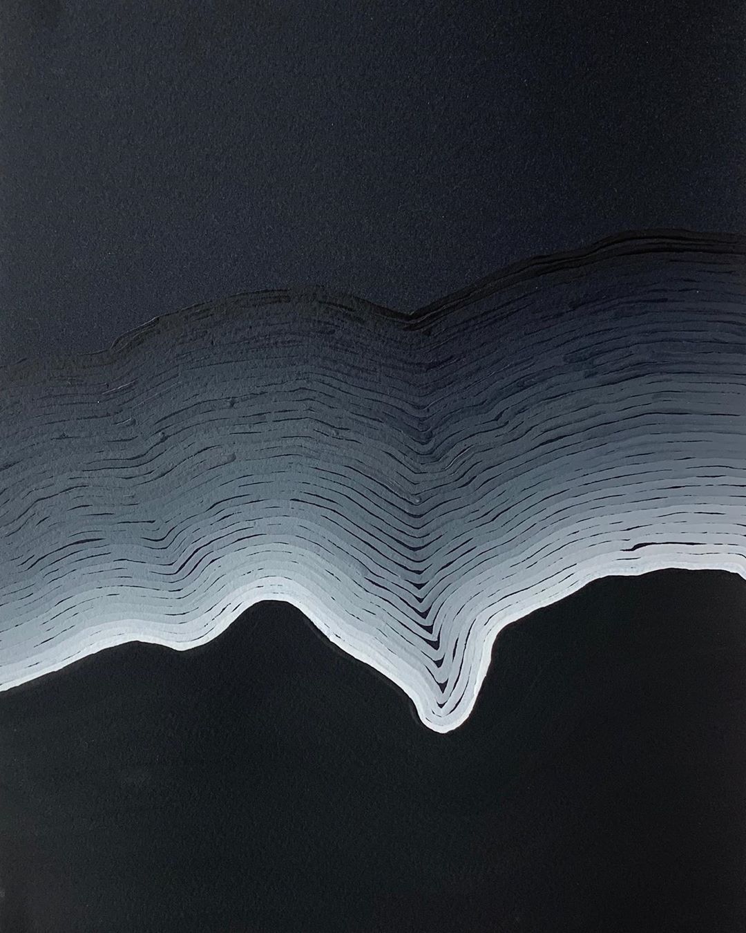 Midnight Road, acrylic on cotton paper, 12”x9” 2020 #acryliconpaper #painting #chicagoartist #contemporaryart #jamesjankowiak #artist (at Vittum Park, Chicago)