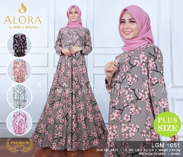  Toko  Jilbab Cantik gamis motif  bunga  cantik bahan  