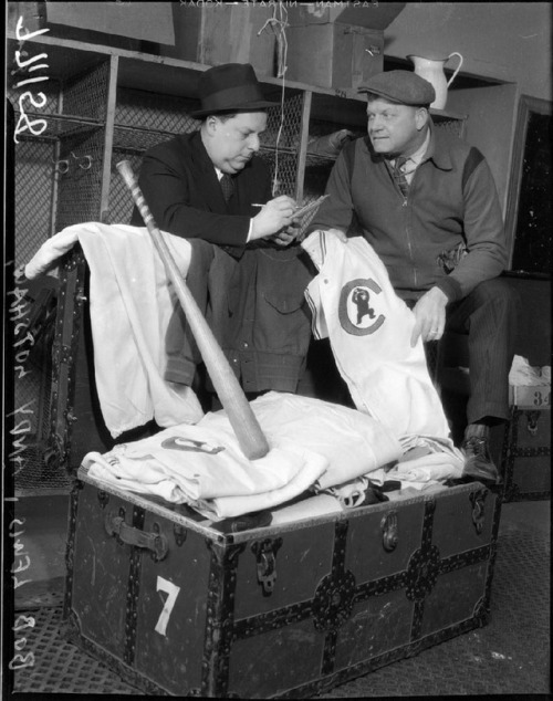 chicagohistorymuseum:Chicago Cubs traveling secretary Bob Lewis...