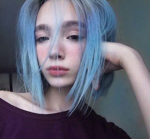 Blue Short Hair Tumblr