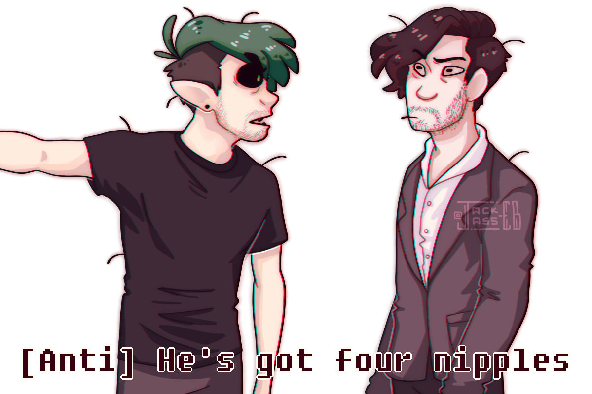  In Hiatus x drew the ending of Darkiplier vs Anti 