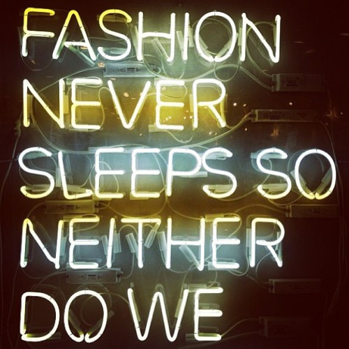 nyfw fashion week fashion never sleeps city that never sleeps nyc new york neon sign nyfw13 nyfw2013 spring14 spring2014 MBFW mbfashionweek