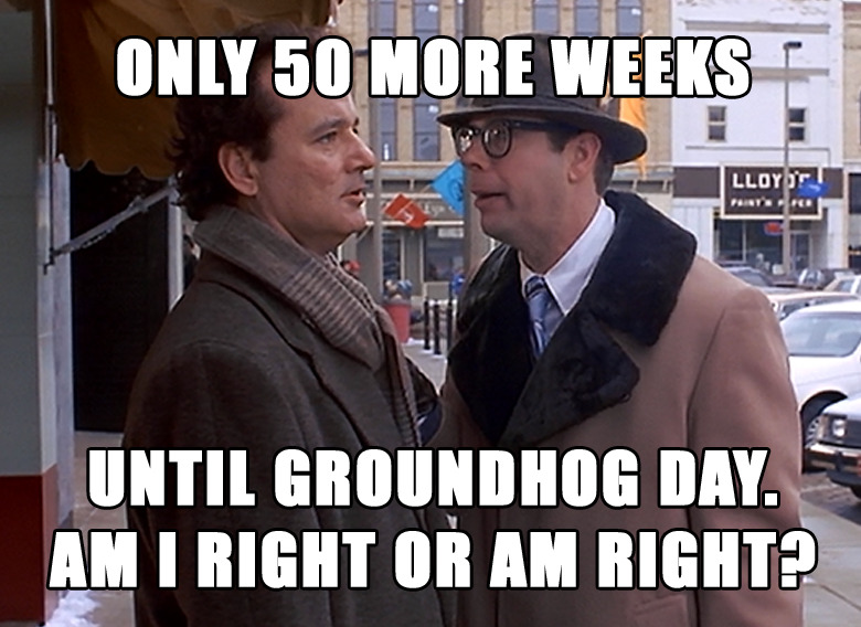 50 more weeks until Groundhog Day