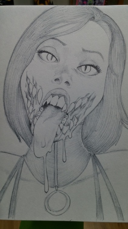 hatbotx:Inktober day 6 - DroolingMileena wants a kiss…