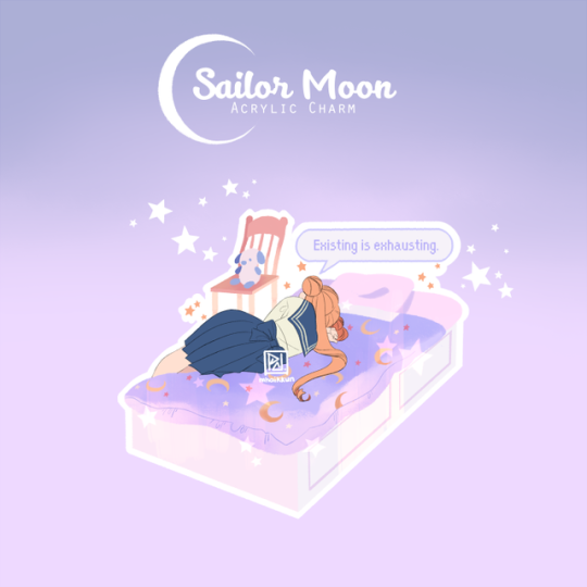 🌟 in the name of the moon, I’m gonna take a nap!! 🌙 sailor moon charm that I’ll be selling at cosmatsuri 2018 this december!!...