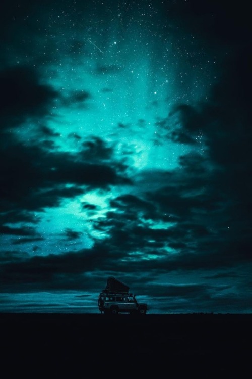 maureen2musings:Northern lights behind the...