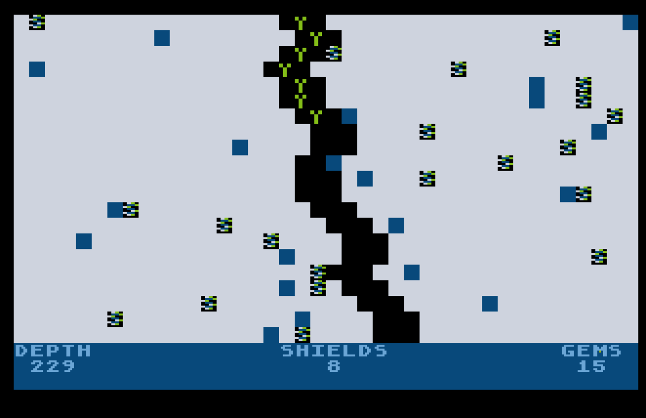 Atari 8 Bit Action Descend Basic Tenliners Contest 2017 Entry - 