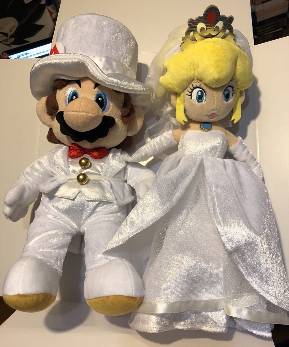 mario and peach wedding plush