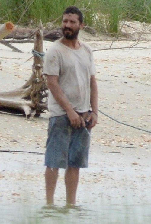 famousdudes:Shia LaBeouf was caught peeing in the ocean on the...