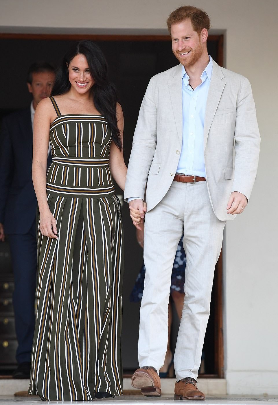 meghan markle striped jumpsuit