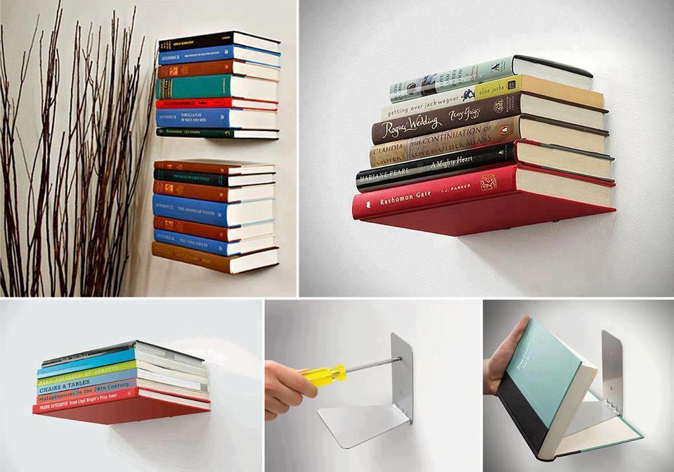 Creative Recycling Ideas Invisible Bookshelf No Space But Lots