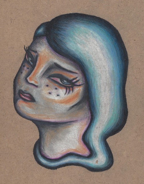 amybrereton:Melancholy pencil crayon drawing by Amy...