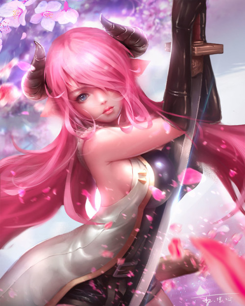 Anime girl pink hair
