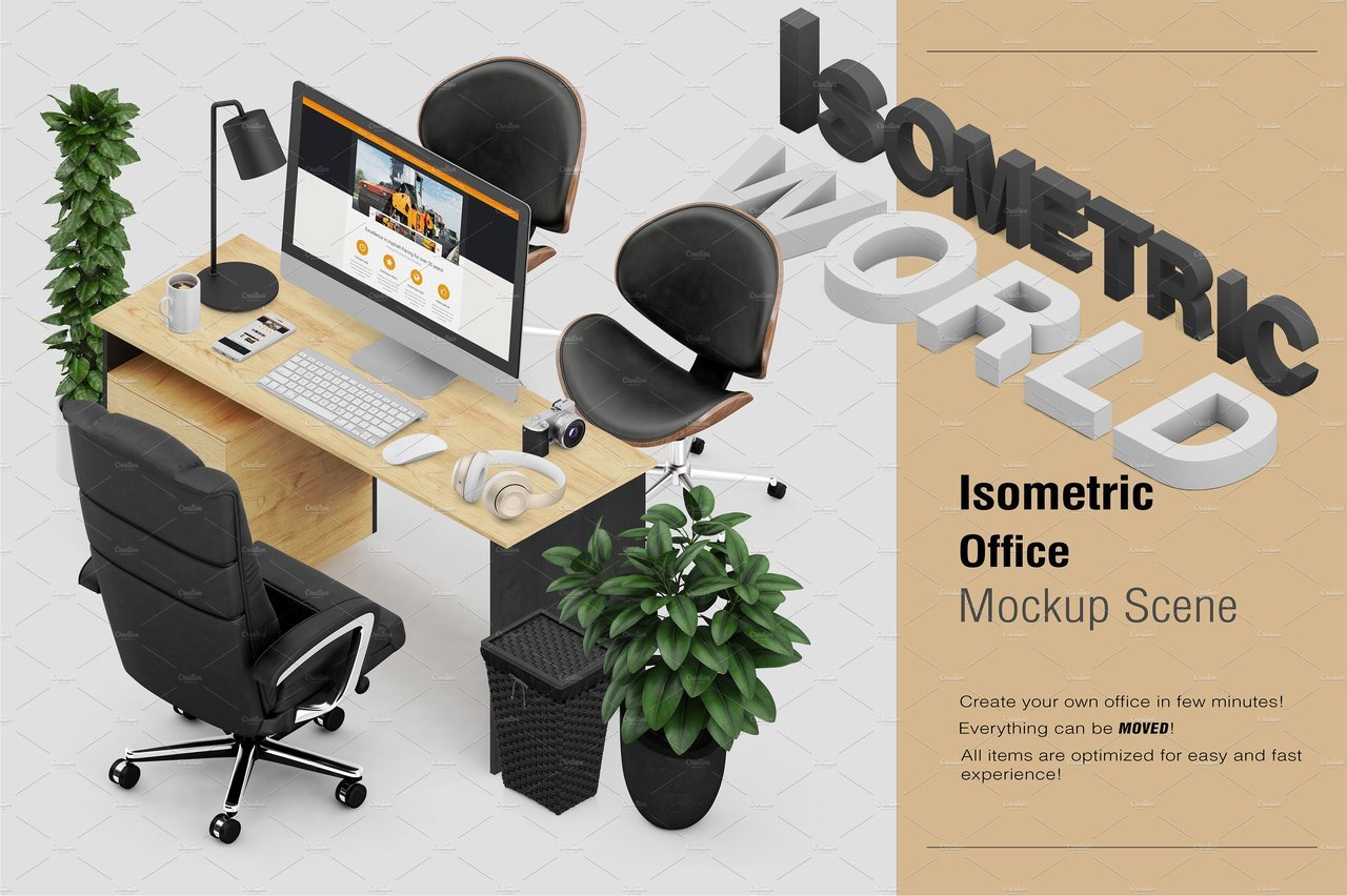 Download DESIGN MOCKUPS - Isometric Office Scene Mock-up FREE for ...