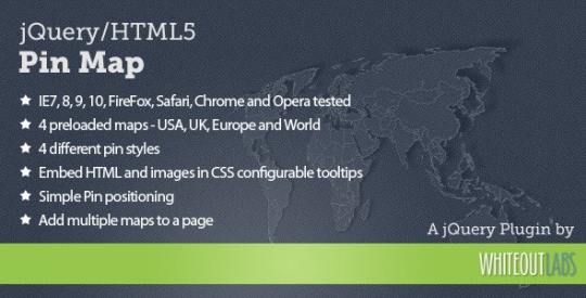 jQuery/HTML5 Pin Map Nulled