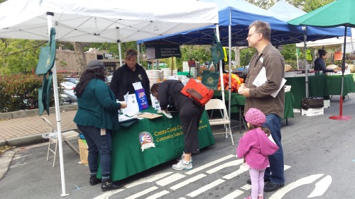 The Contra Costa Civic Engagement and Education Program team registers voters at the local farmers' market