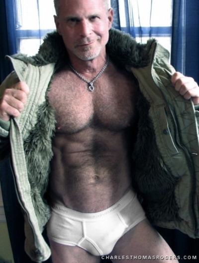 Handsome daddy with a beautiful hairy chest