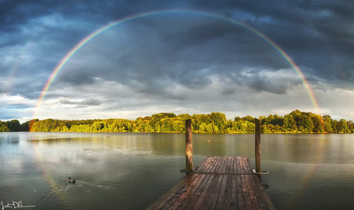 rainbow sky cloud clouds dock nature nature photography pennsylvania visitpa bucks county lake water reflection summer summertime duck calm peaceful