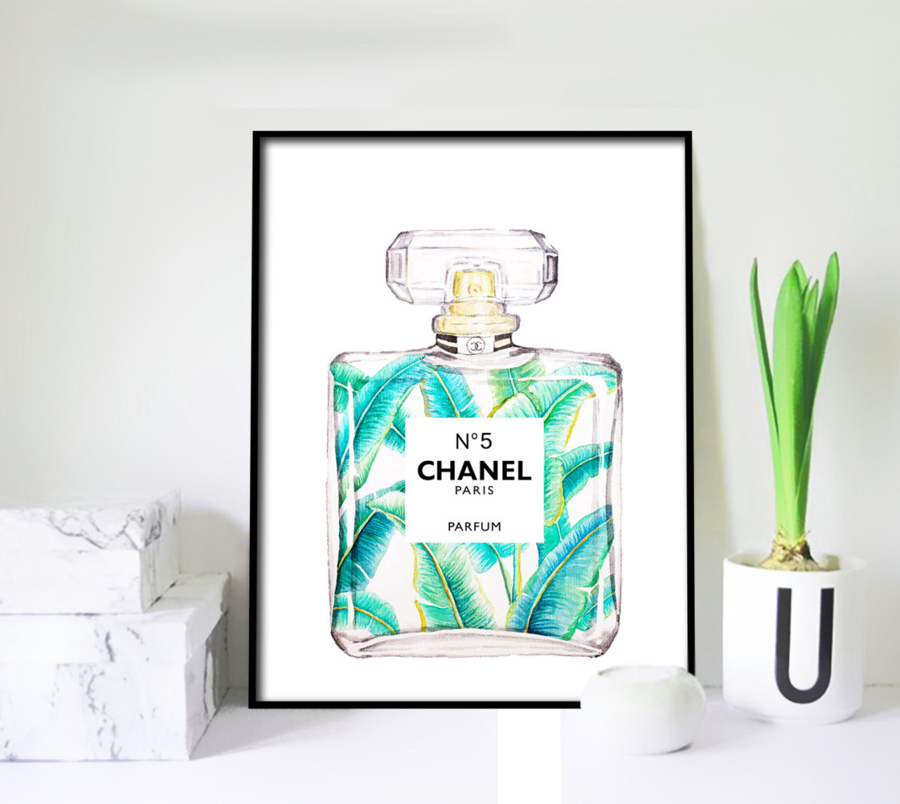 Watercolor Landcolor Skycolor Chanel No 5 Perfume Poster