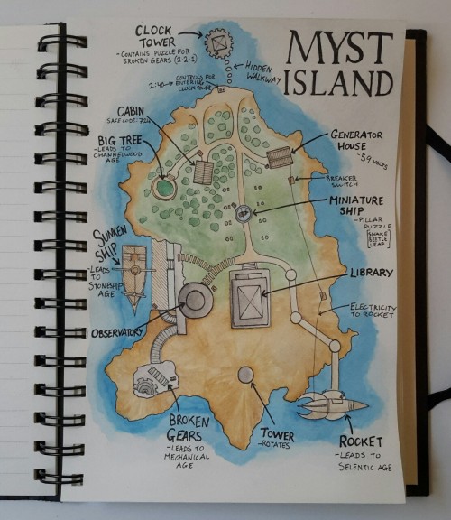 myst book with map