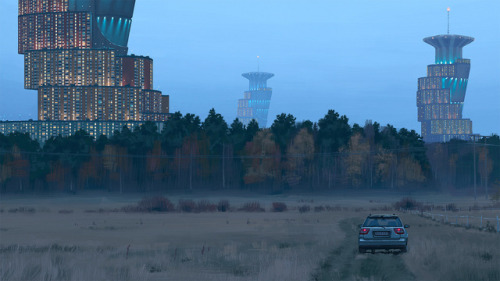 chillxpanic:Incredibly eerie art by @simonstalenhag. There are...