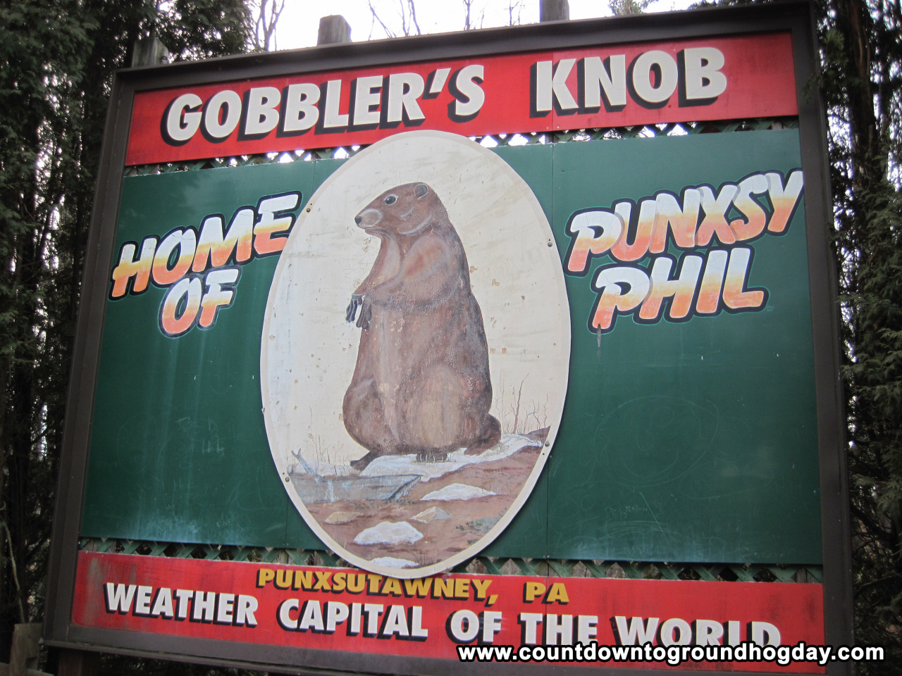 Gobbler's Knob sign