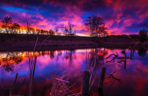 s-m0key:Super Sky! Absolutely unreal sunset in Albertas Mighty...