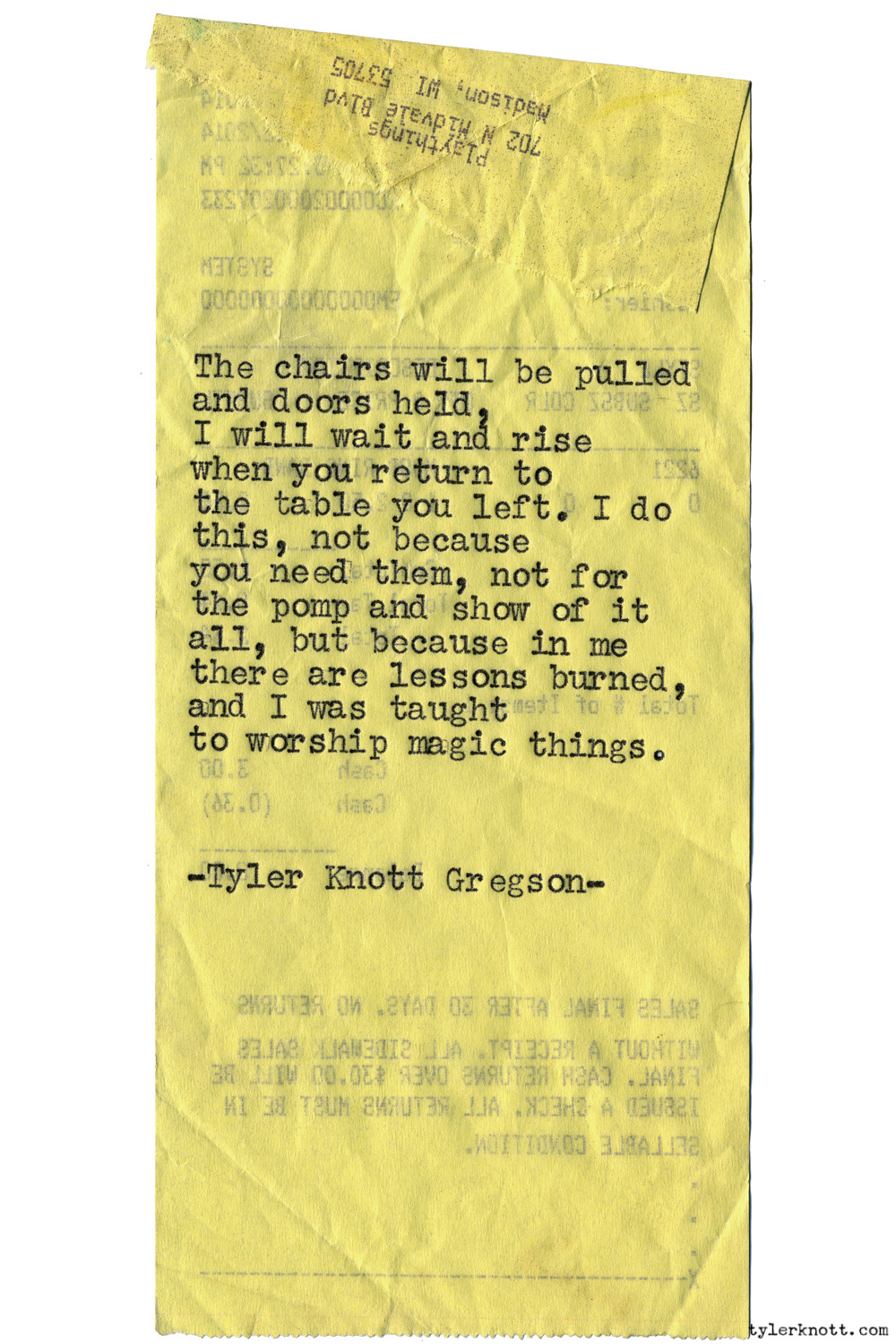 Tyler Knott Gregson — Typewriter Series #1149 by Tyler Knott Gregson...